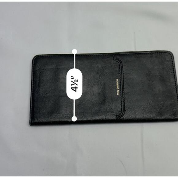 Winn International Lamb Leather Passport Travel Wallet Boarding Pass Black - Picture 10 of 11